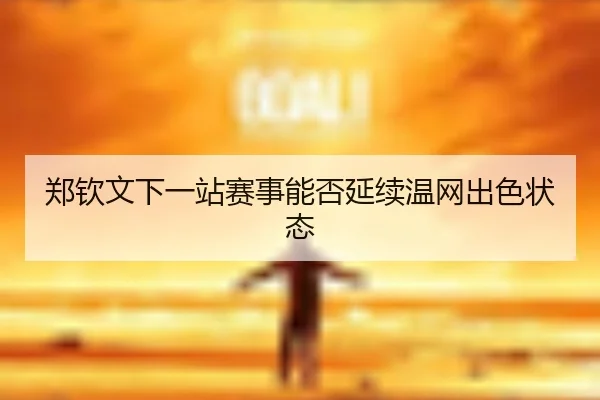 郑钦文下一站赛事能否延续温网出色状态